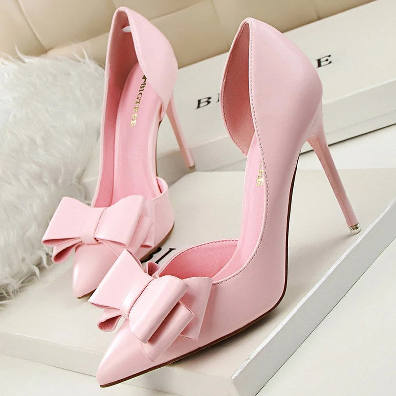 Bow-Knot Pointed Toe Pumps – Classic 10.5 cm Stiletto Heels
