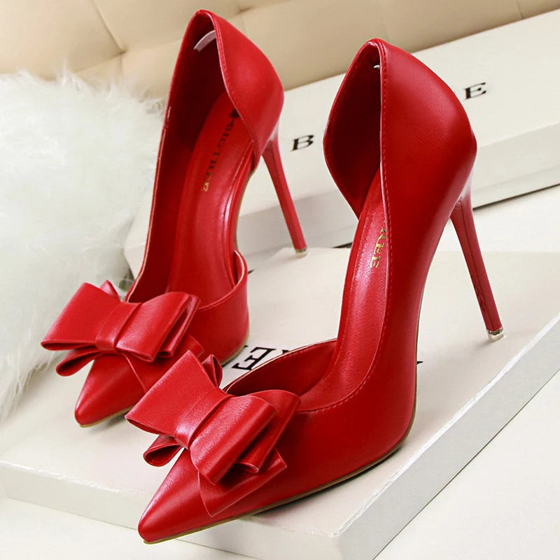 Bow-Knot Pointed Toe Pumps – Classic 10.5 cm Stiletto Heels