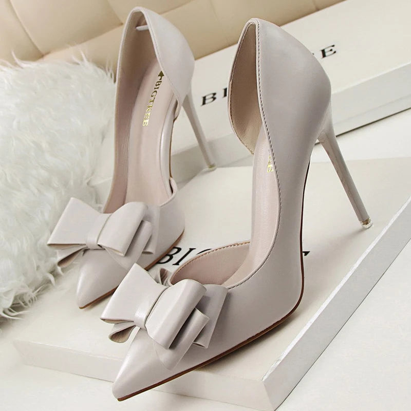 Bow-Knot Pointed Toe Pumps – Classic 10.5 cm Stiletto Heels