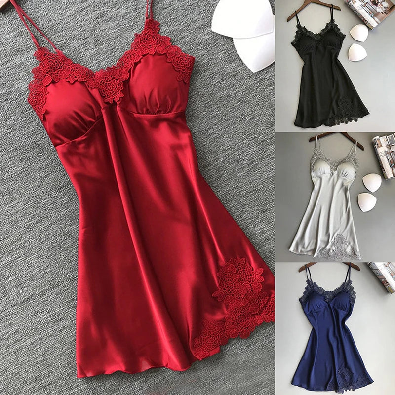 Silk Halter Nightdress for Women – Lightweight Summer Satin Pajamas