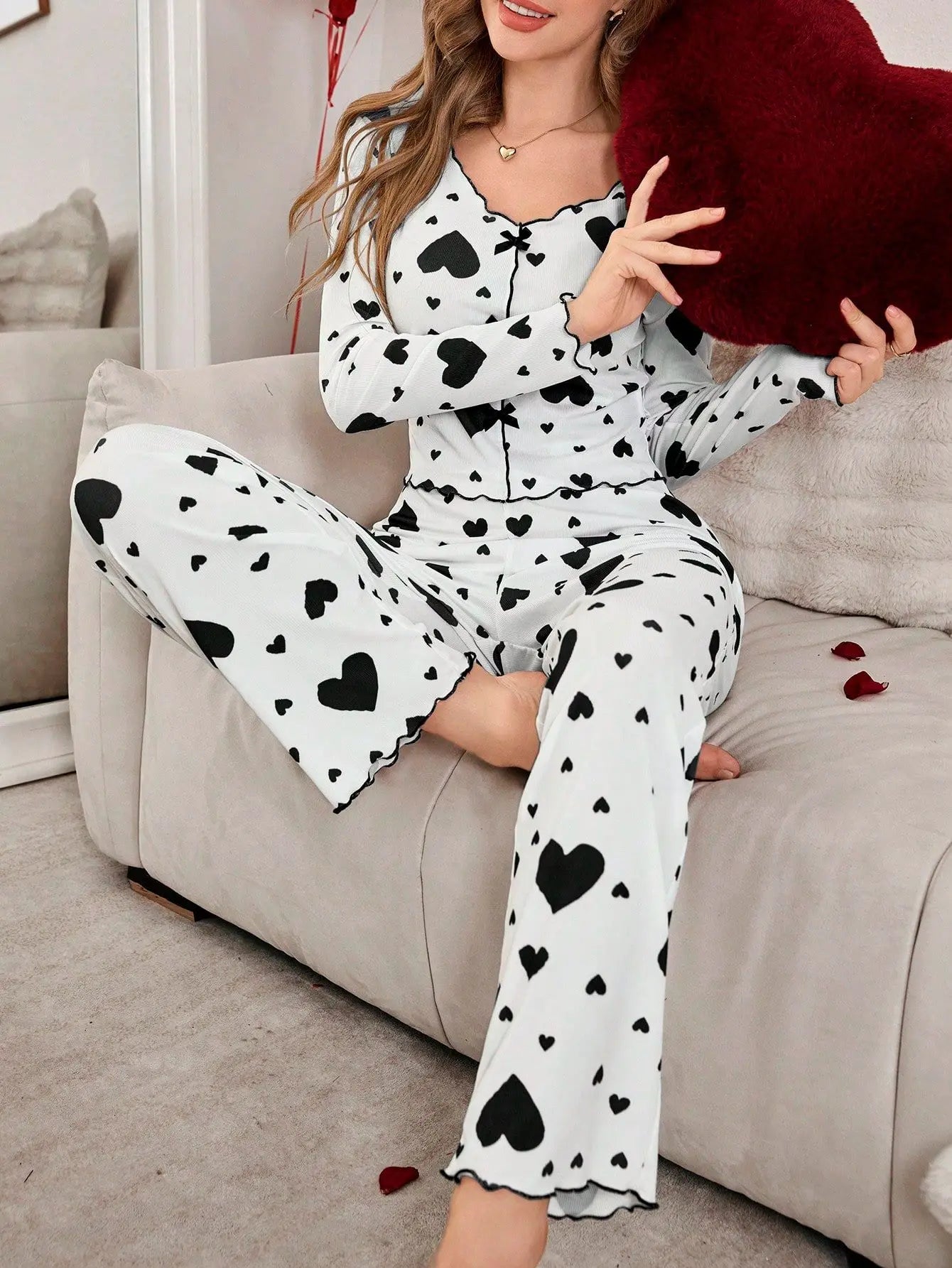 Women Sleepwear Heart
