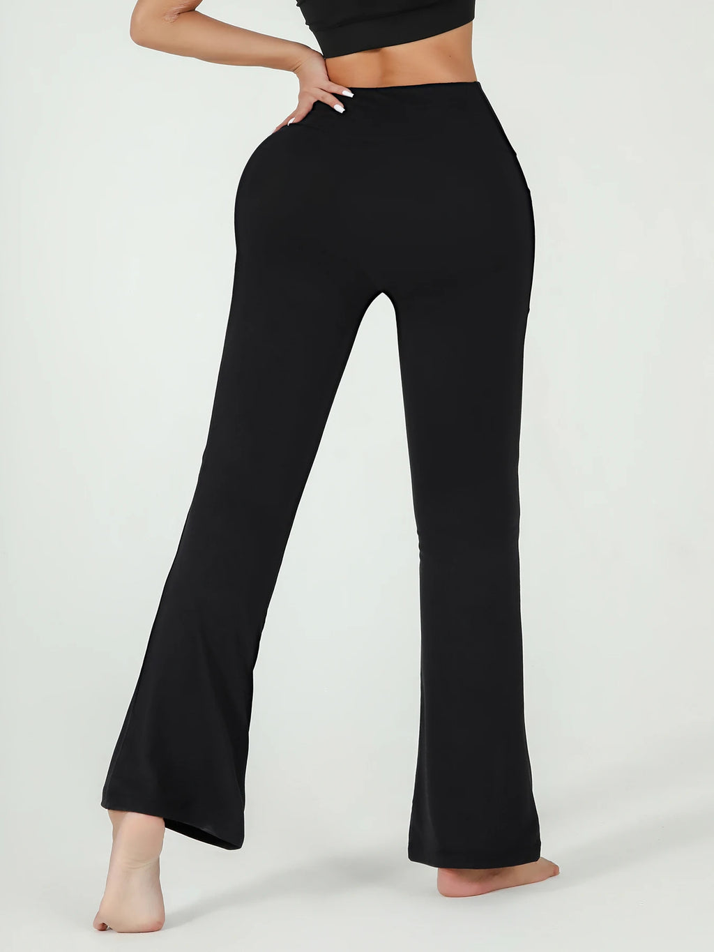 Elegant, super soft high-waist pants with a wide flare and flattering fit.