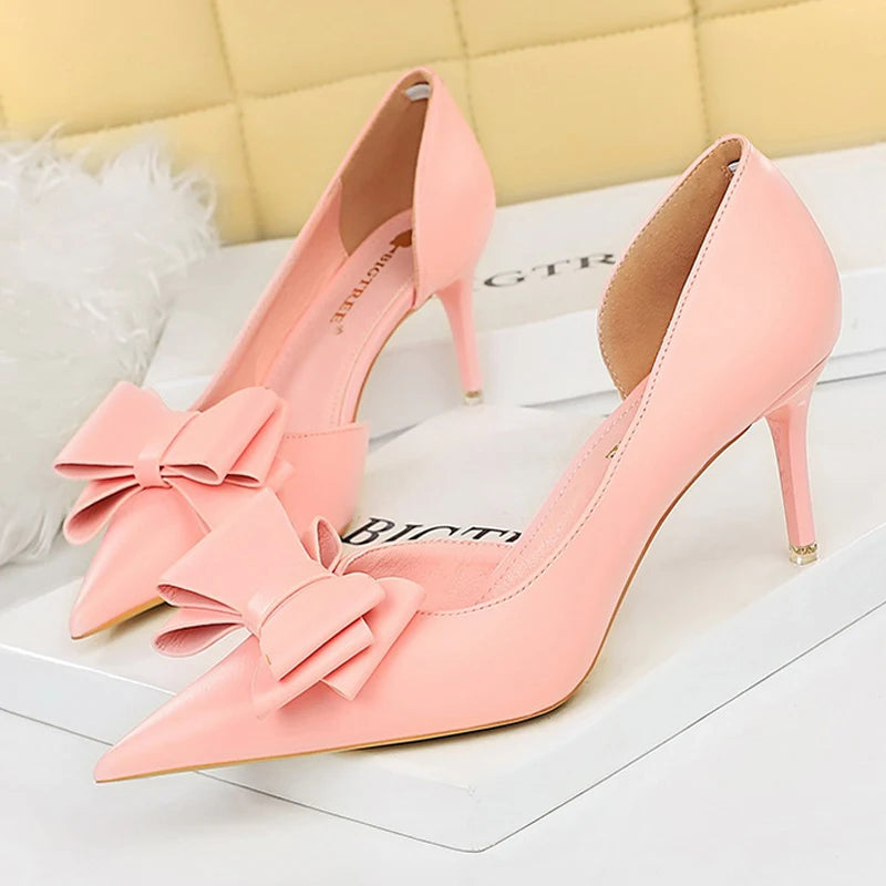 Bow-Knot Pointed Toe Pumps – Classic 10.5 cm Stiletto Heels