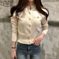 Autumn Knitted Cardigan for Women – Slim Fit, Long Sleeve, Korean Chic