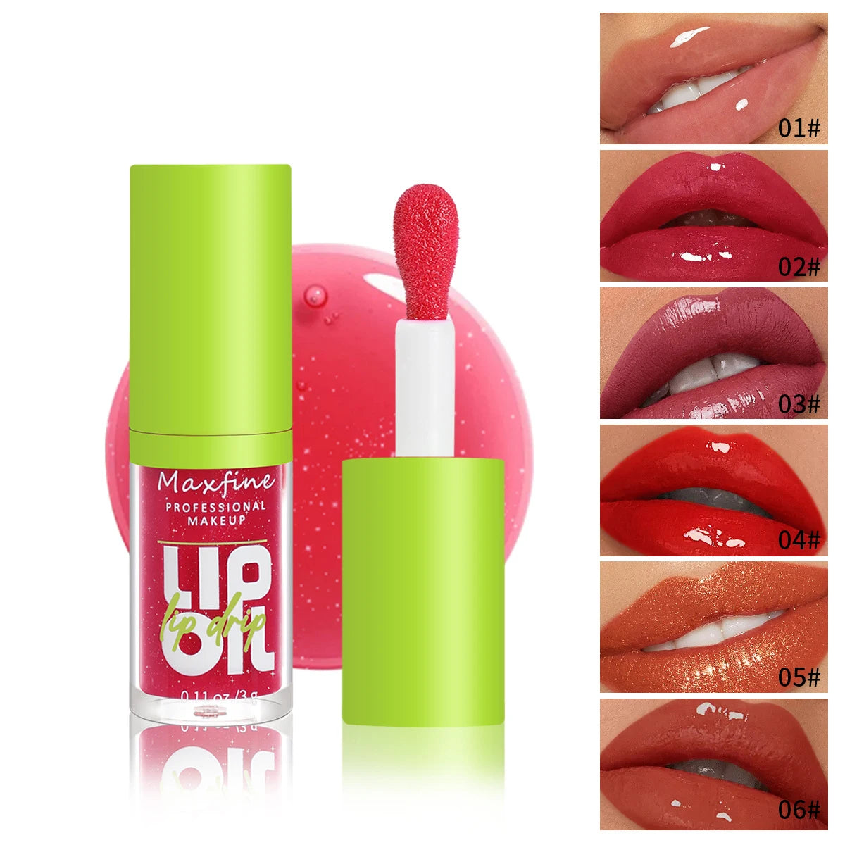 Waterproof, long-lasting, non-stick, non-fade moisturizing lip gloss.