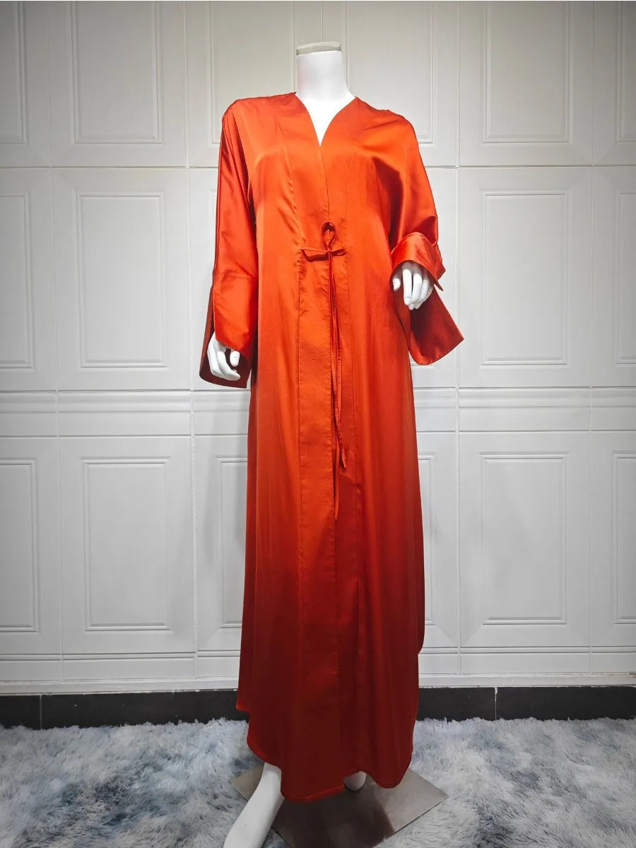 Open Muslim Abaya – Modest Long Robe Dubai Kaftan Style