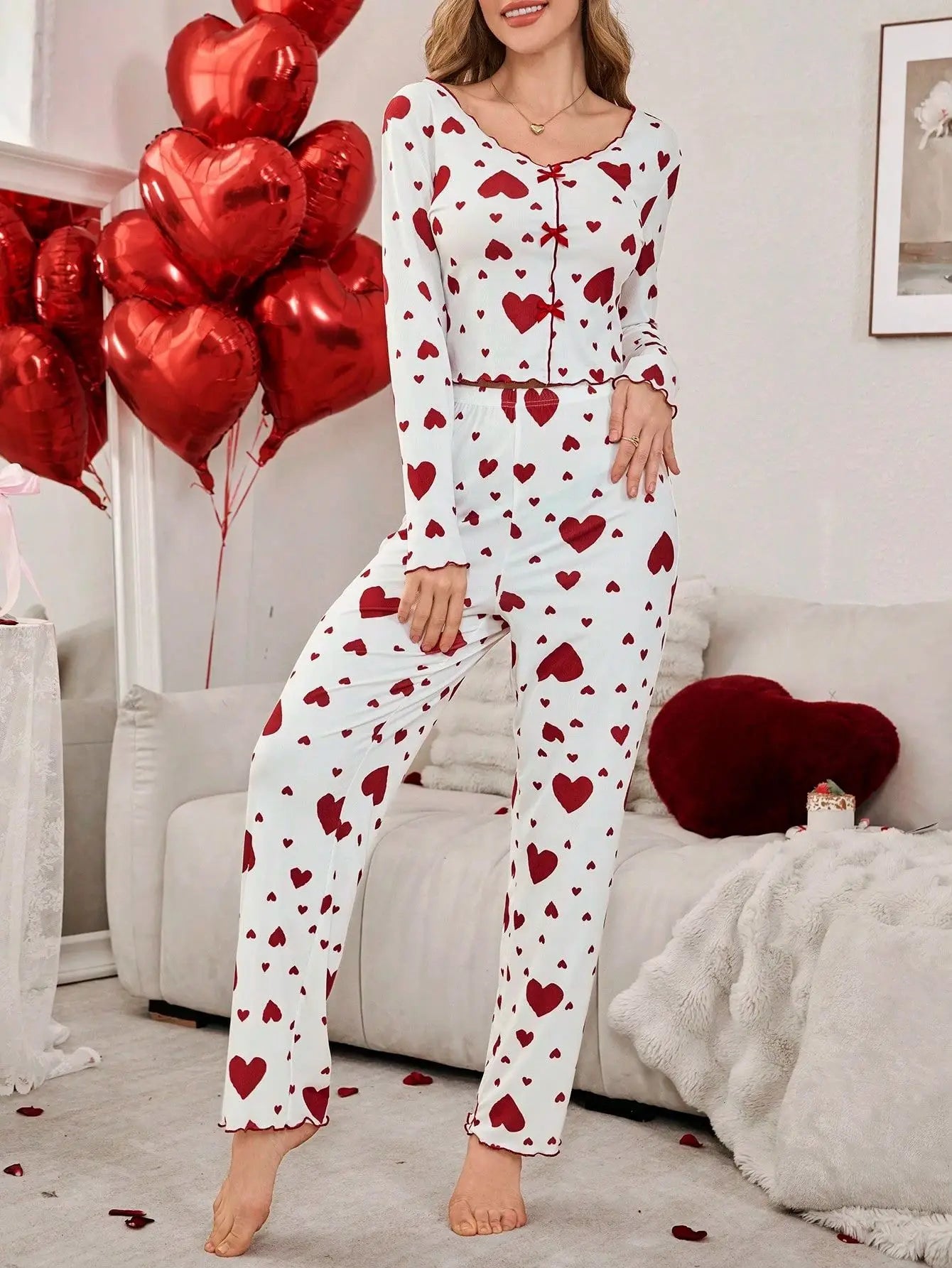 Women Sleepwear Heart