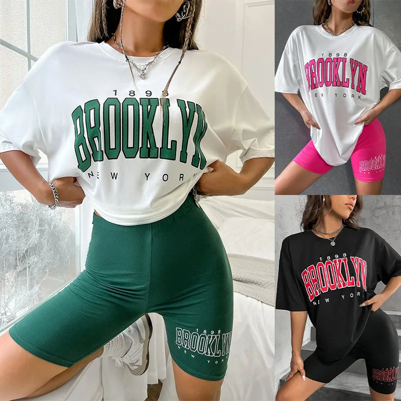 Suit WOMEN'S Pajamas Loose T-shirt