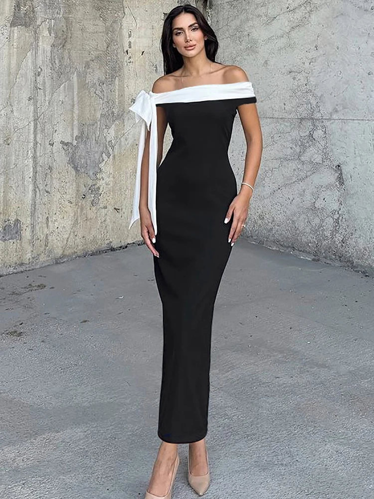 Slim Backless Ankle-Length Dress – High Street Autumn Style