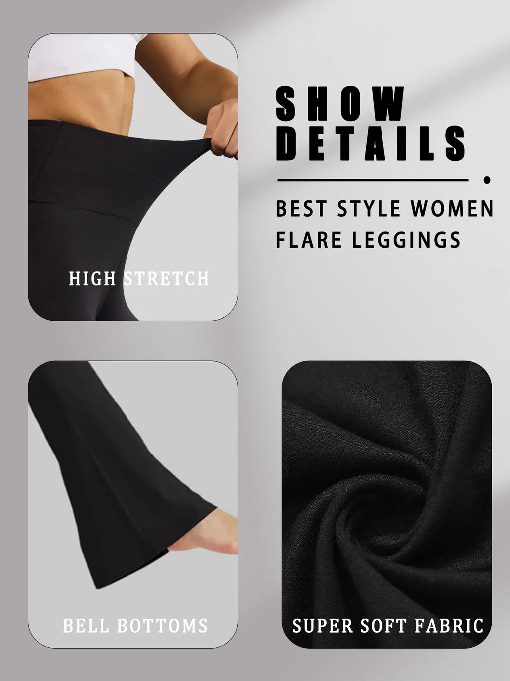 Elegant, super soft high-waist pants with a wide flare and flattering fit.