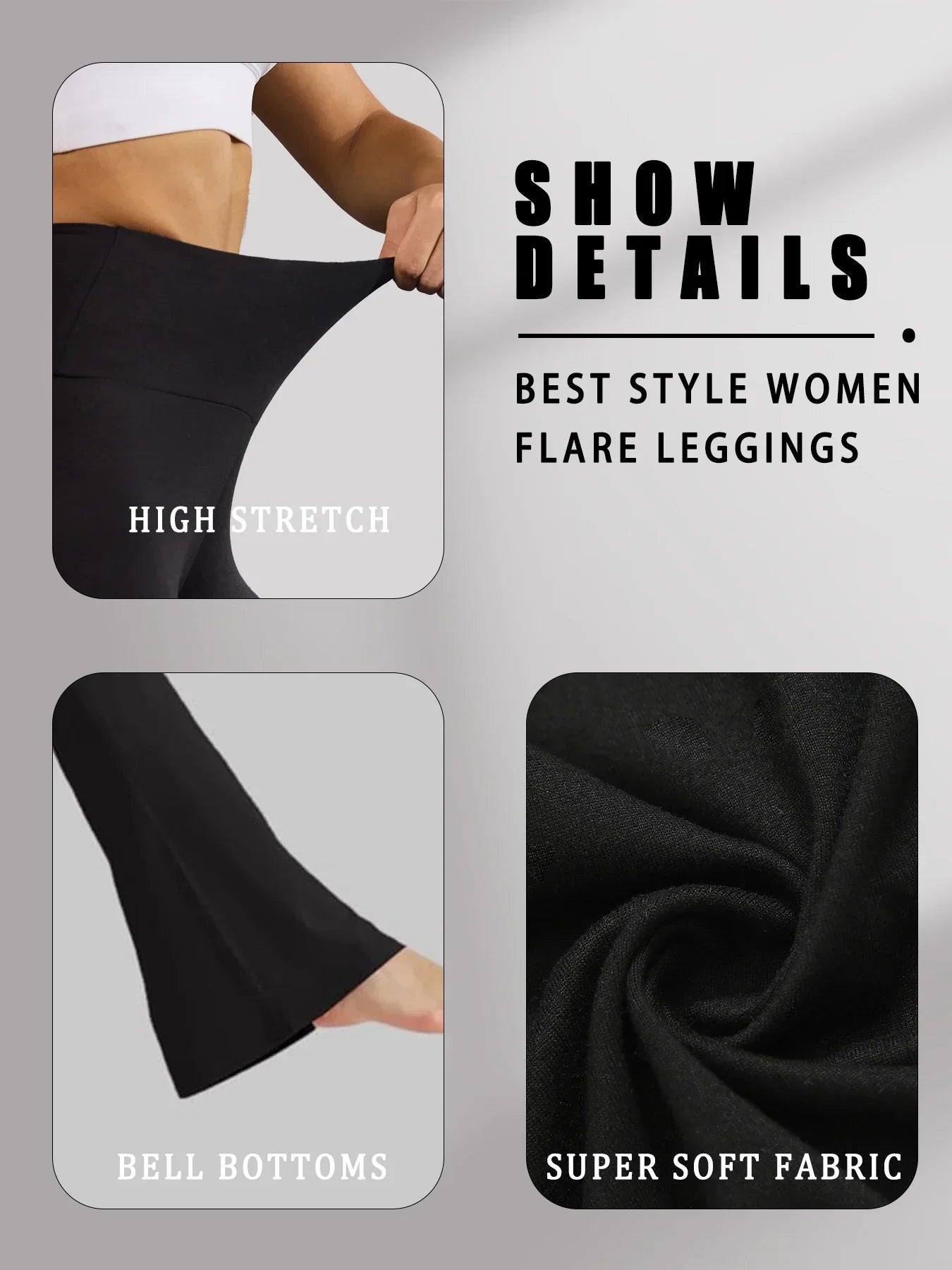 Elegant, super soft high-waist pants with a wide flare and flattering fit.