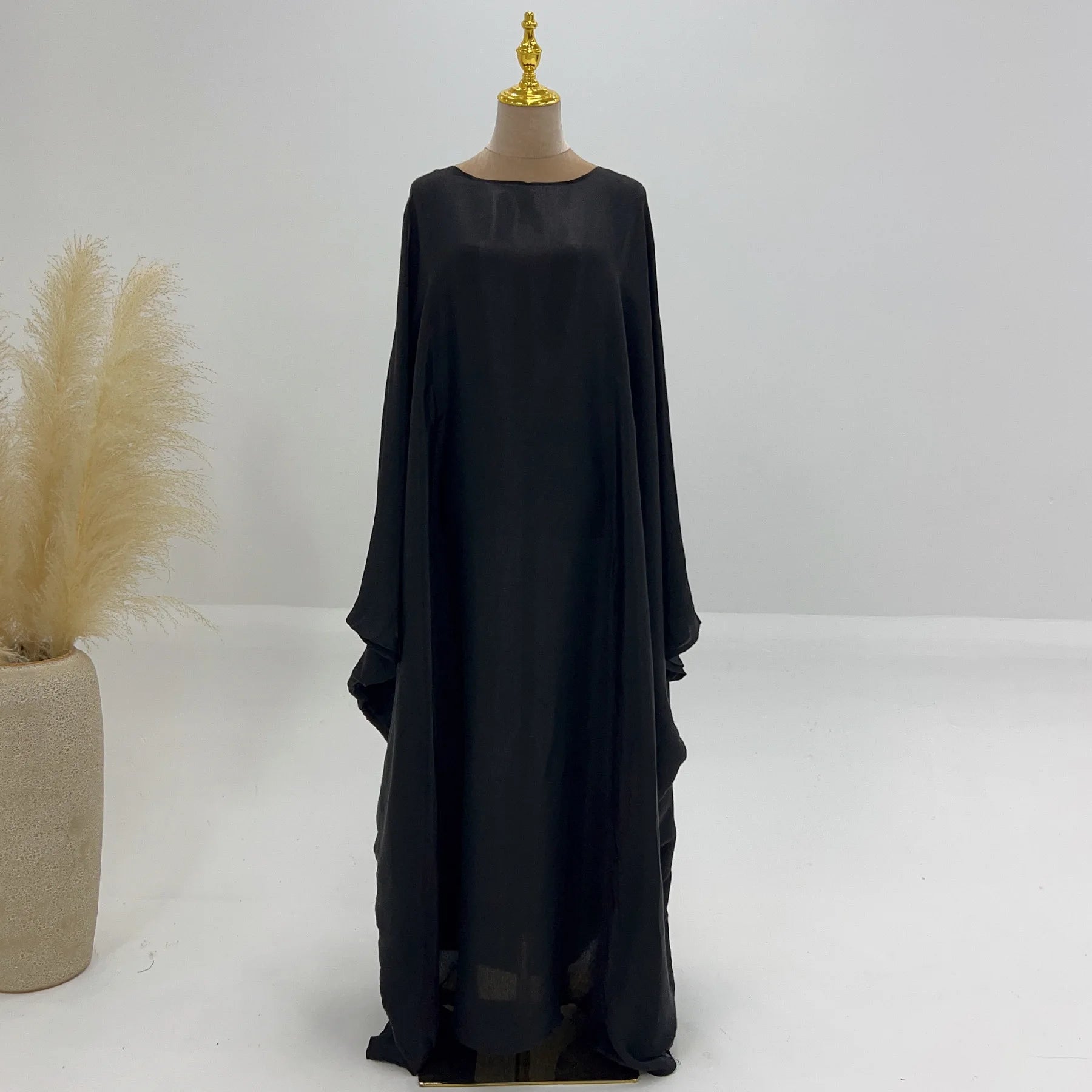 Shiny Satin Butterfly Abaya – Luxury Dubai Kaftan in 20 Colors