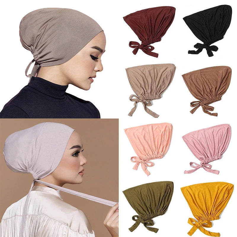 Soft modal turban inner hijab cap — comfortable and easy to wear.