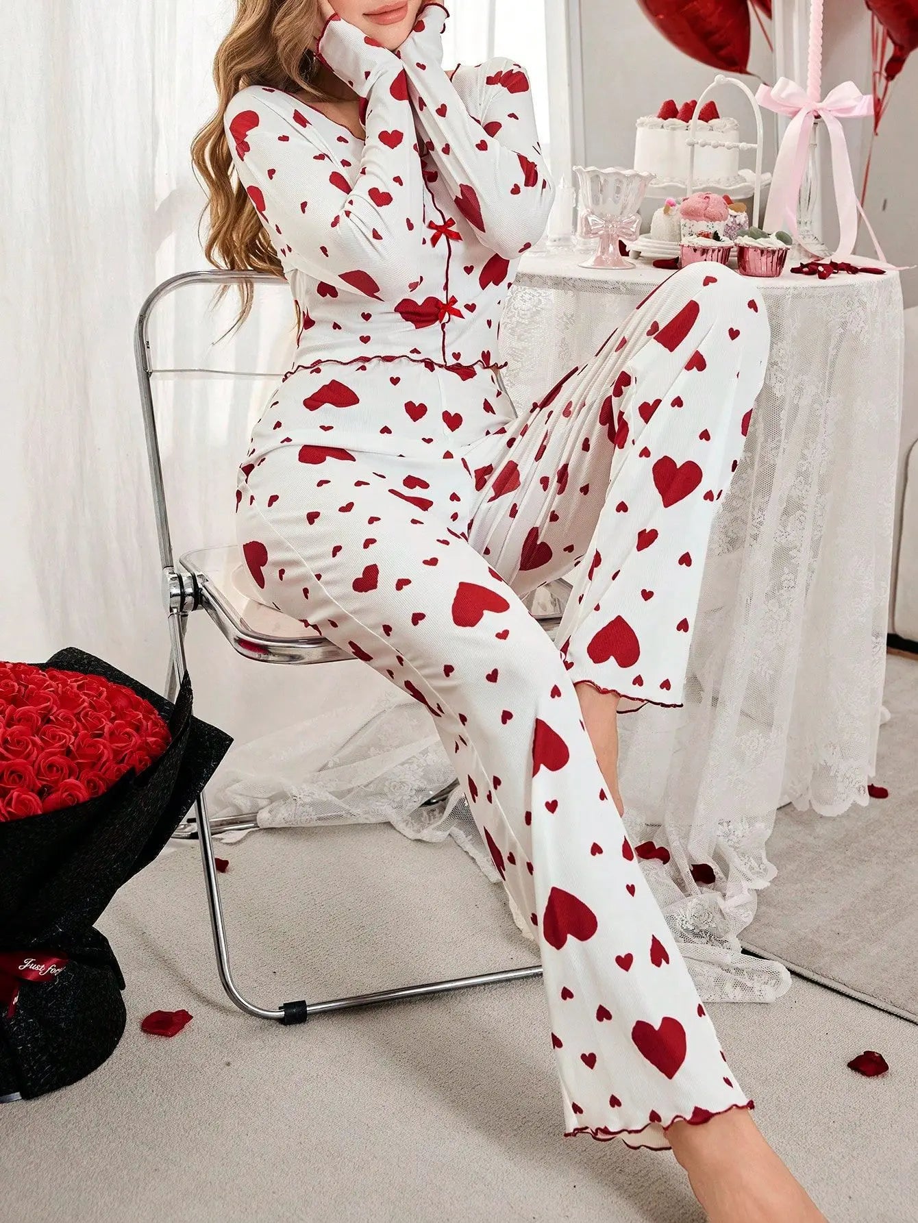 Women Sleepwear Heart