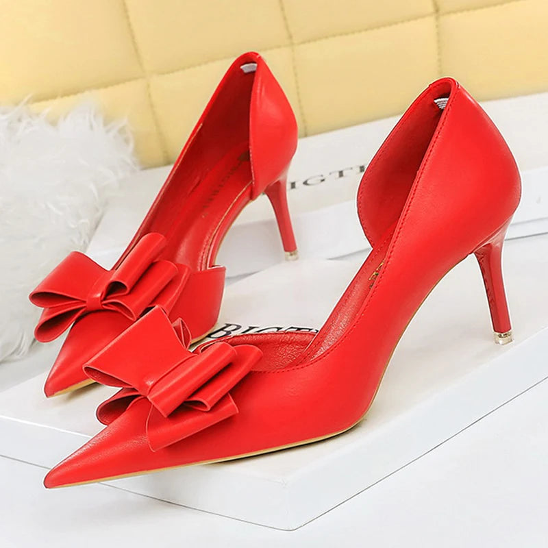 Bow-Knot Pointed Toe Pumps – Classic 10.5 cm Stiletto Heels