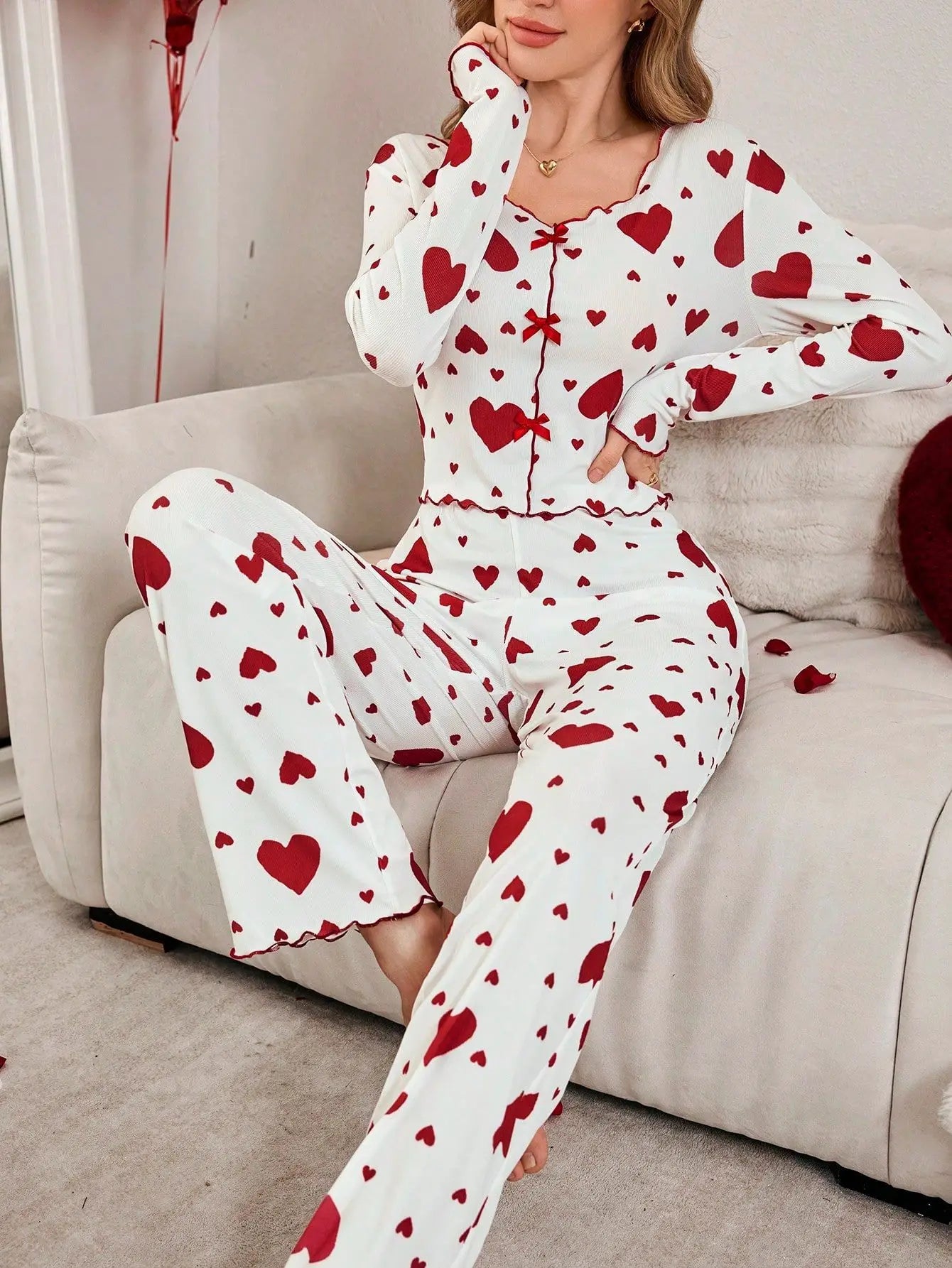 Women Sleepwear Heart