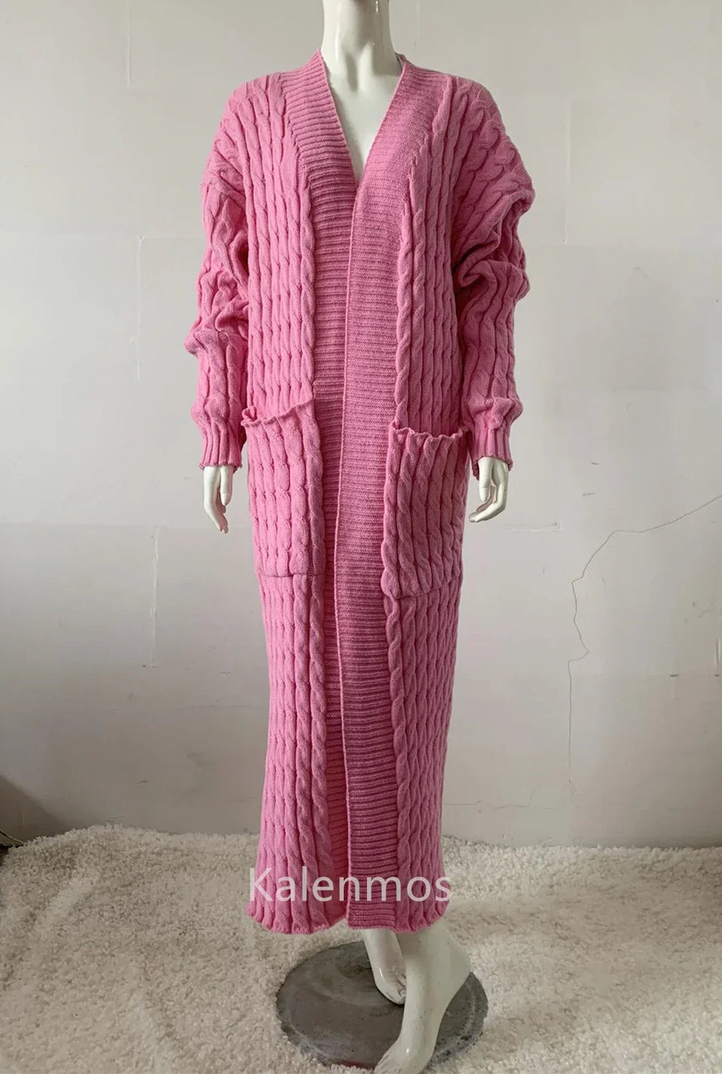 Long Knitted Cardigan for Women – Loose, Warm & Casual Layering Piece