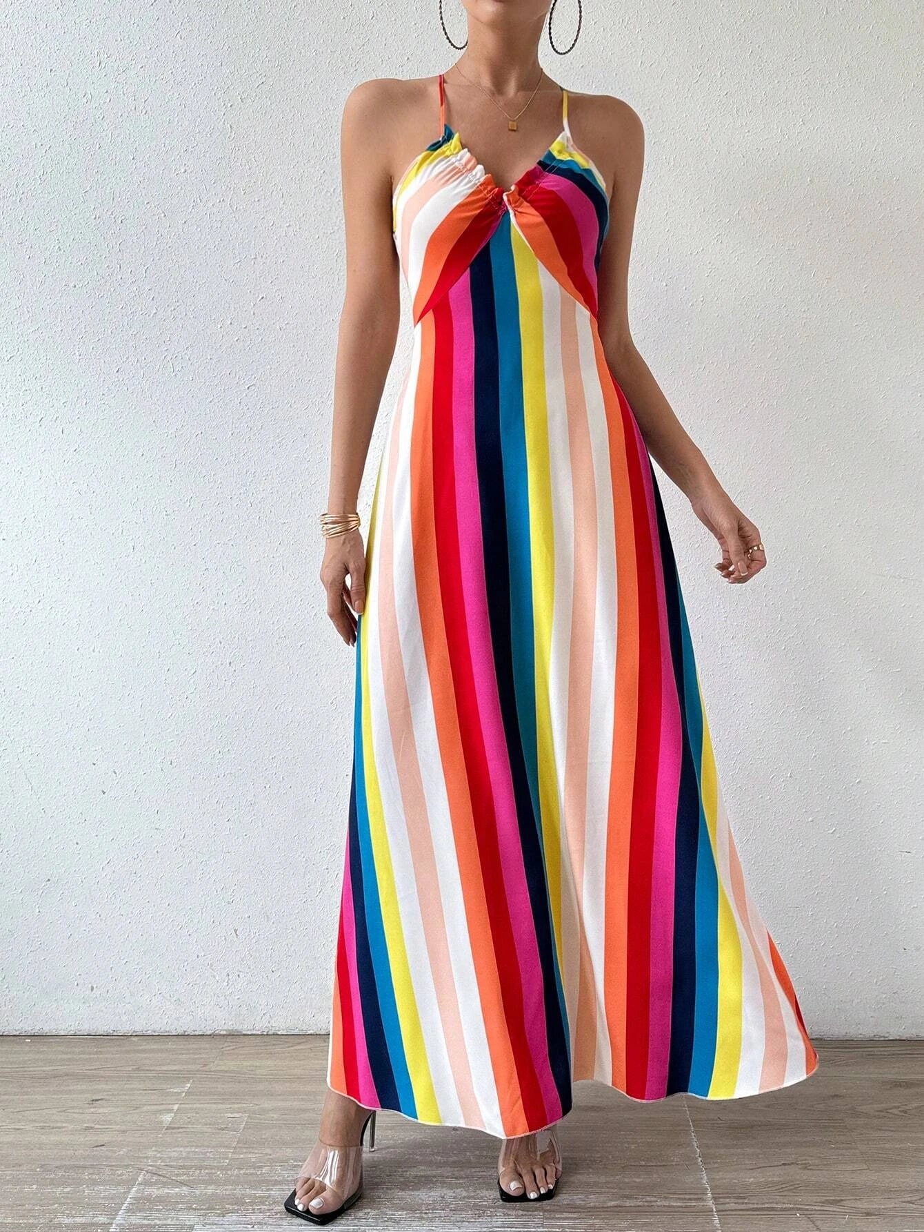 Boho Backless Split-Thigh Long Dress – Ethnic Summer Beach Style