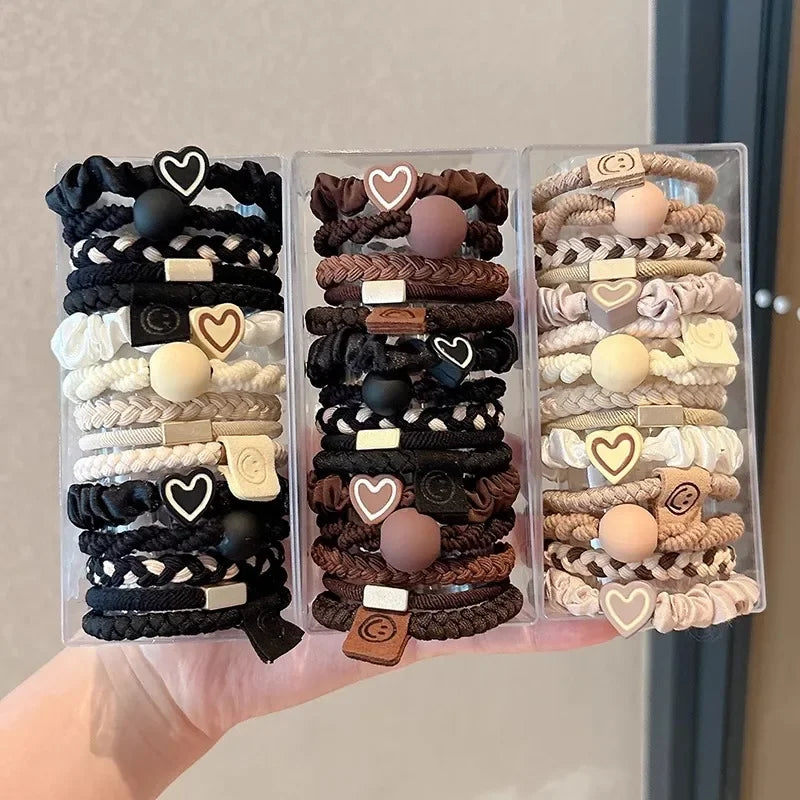 5-piece high-elastic seamless hair ties with cute bowknot — durable and crease-free.