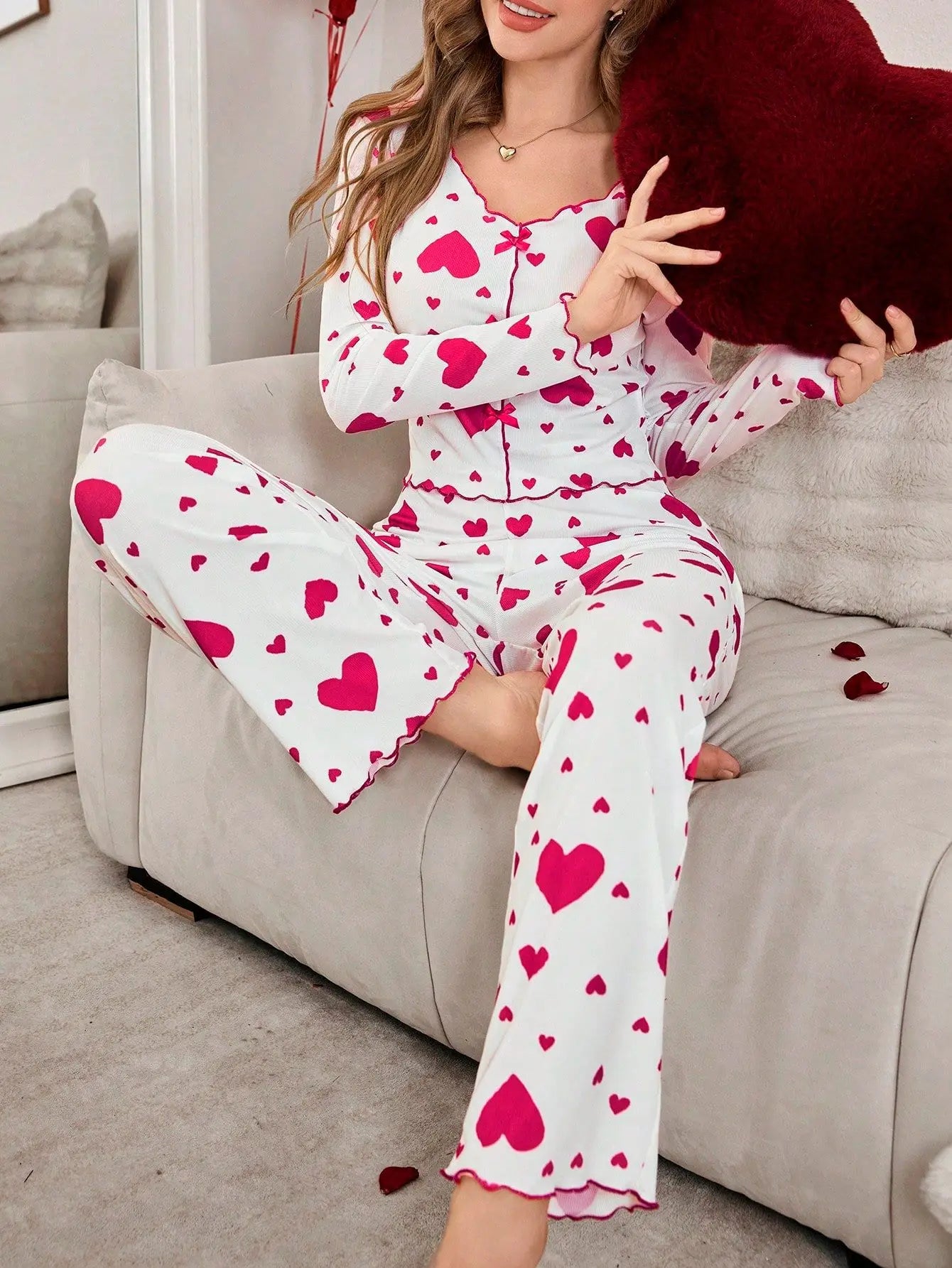 Women Sleepwear Heart