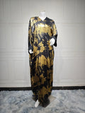 Printed long abaya/kaftan — elegant Ramadan & Eid wear.