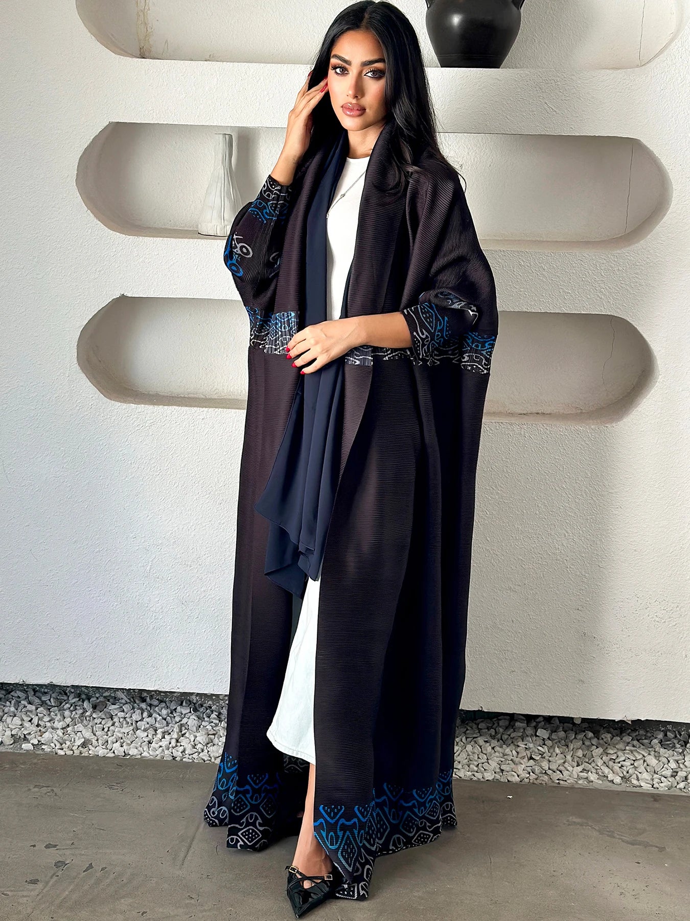 Luxury Pleated Eid Abaya for Women – Dubai Style with Belt