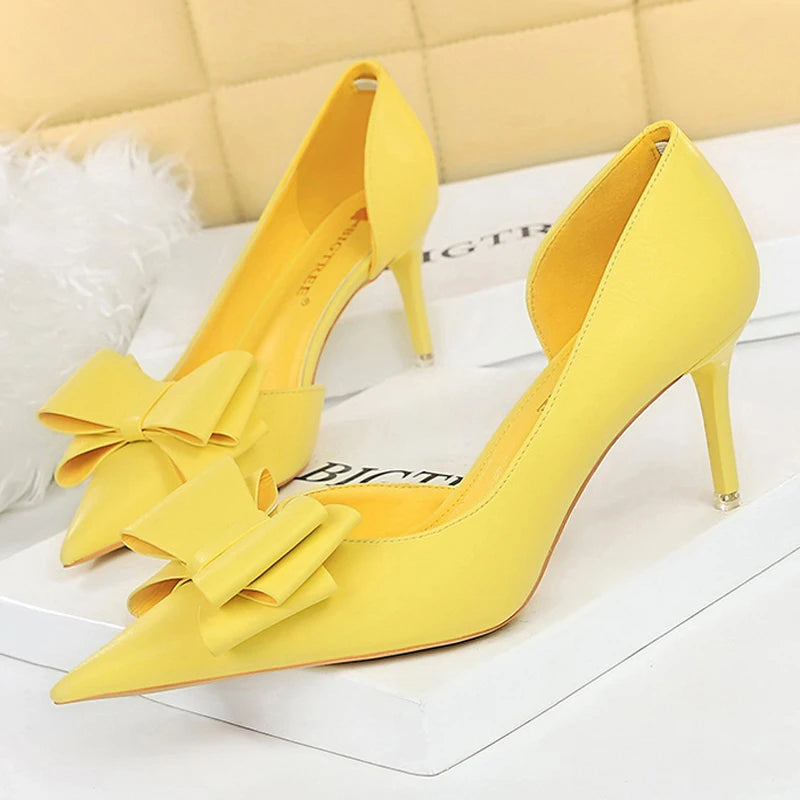 Bow-Knot Pointed Toe Pumps – Classic 10.5 cm Stiletto Heels