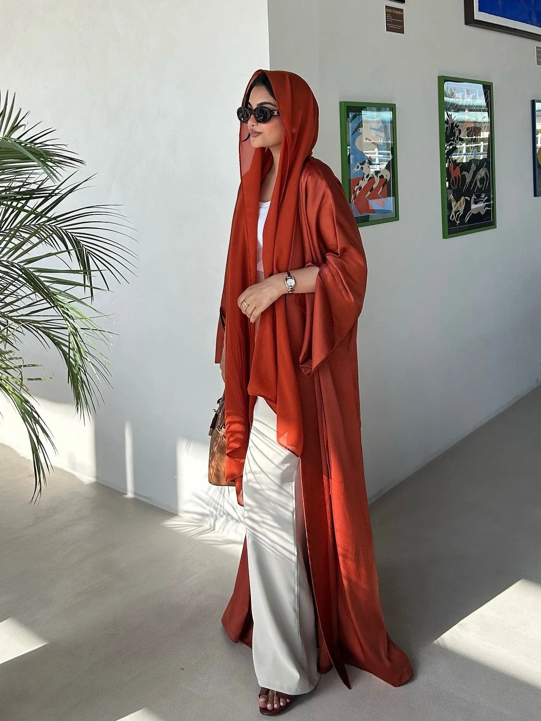 Open Muslim Abaya – Modest Long Robe Dubai Kaftan Style